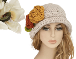 Crochet Cloche Hat, Winter Women&#39;s Hat,  Crochet Beanie,  Women&#39;s Beanie,  Winter Accessories,  Flapper Hat, Crochet Women&#39;s Hat, Woman Cap