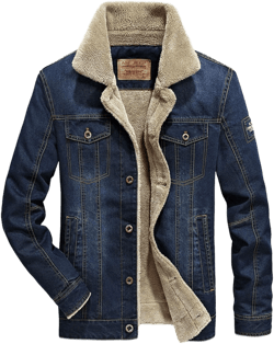 Mens Vintage Sherpa Fleece Lined Denim Trucker Jackets Heavyweight Quilted Shirt Winter Warm Cowboy Jean Coats