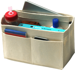 Felt Tote Organizer (w/ Milk Water Bottle Holder), Bag in Bag, Wool Purse Insert, Customized Organize, Cosmetic Makeup Diaper Handbag