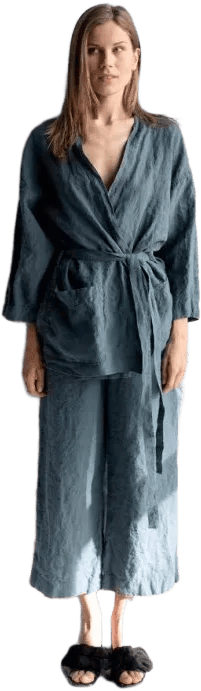 LINEN wrap shirt  SEVILLE, and wide legs linen pants, linen SHIRT and linen pants, linen clothing