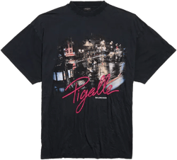 Women's Pigalle T-shirt Oversized in Black Faded