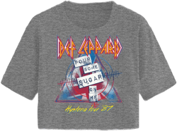 Ladies Def Leppard Rock Shirt - Ladies Classic Rock Def Leppard Fashion Tee - Def Leppard Short Sleeve Tee (Heather Grey, X-Large)