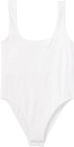 Women&#39;s Seamless Tank Bodysuit - A New Day&#8482; White M: Slim Fit, Squareneck, Sleeveless, Crotch Snap