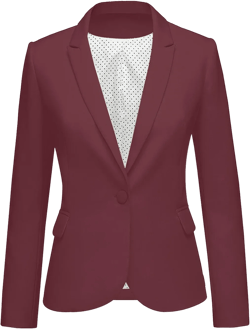 Lookbook Store LookbookStore Basic Work Blazer for Women Notch Lapel Button Down Business Suits Size 2XL Size 20 Size 22 Cabernet Port