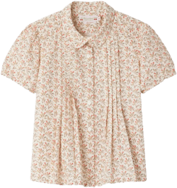 floral-print cotton blouse