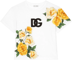 rose-print cotton T-shirt