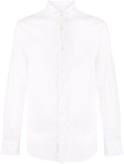 pointed-collar cotton shirt