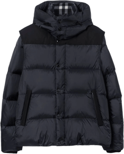 Detachable-sleeve Puffer Jacket In Navy