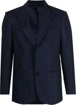 English Vents Virgin Wool Blazer In Blau