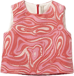 Marmo-jacquard sleeveless top