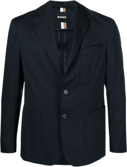 Notched-lapels Single-breasted Blazer In Blue