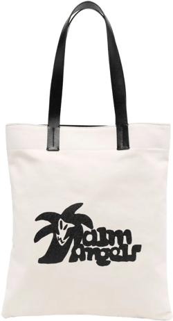 logo-print canvas tote bag