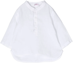 long-sleeve linen-blend shirt