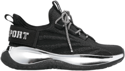 metallic-logo sneakers