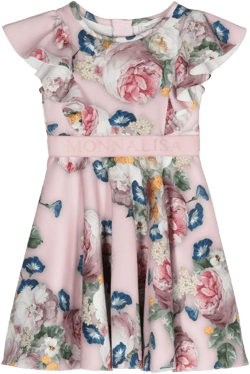 flroal-print flared dress