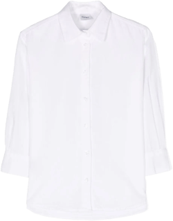 spread-collar cotton shirt