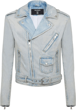 denim cotton biker jacket
