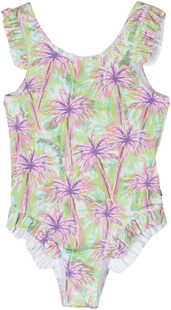 palm tree ruffled one-piece 