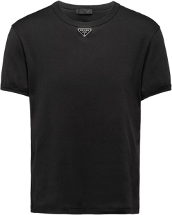 triangle-logo cotton T-shirt