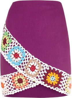 crochet wrap-front mini skirt