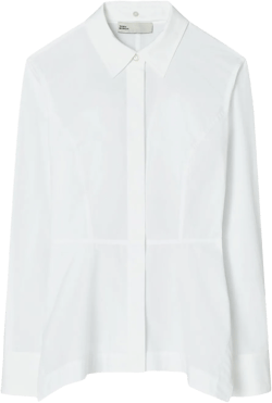 peplum cotton-poplin shirt
