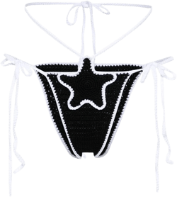 star-patch crochet bikini bottoms
