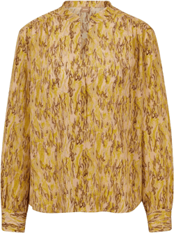 abstract-print silk shirt