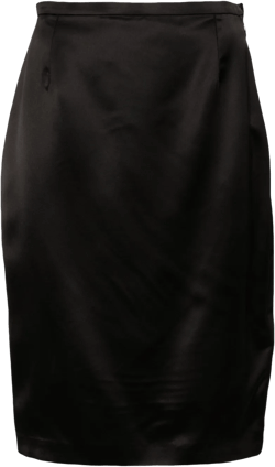 satin pencil midi skirt