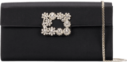 Flower strass buckled clutch