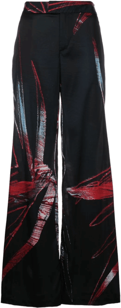 abstract-pattern wide-leg trousers