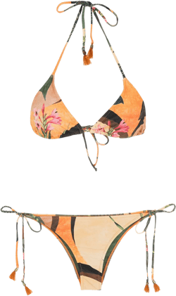 floral-print halterneck bikini