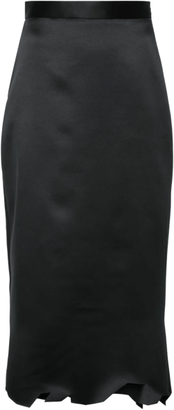 asymmetric-hem midi skirt