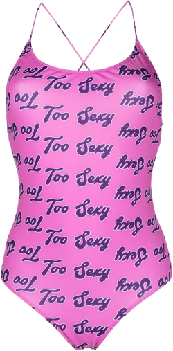 Too Sexy print one-piece swimsuit