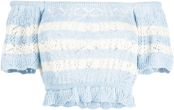 pointelle-knit off-shoulder top