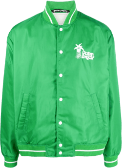 Graphic-print Bomber Jacket In Green White