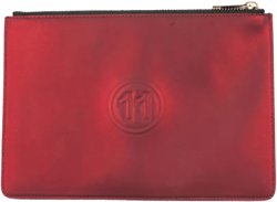 metallic leather clutch