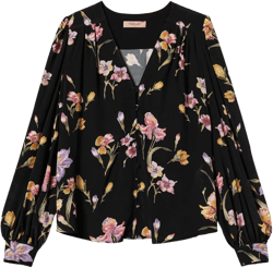 crêpe de chine floral shirt
