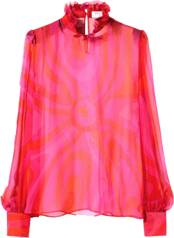 semi-sheer silk chiffon blouse
