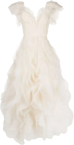 fully-ruffled maxi dress