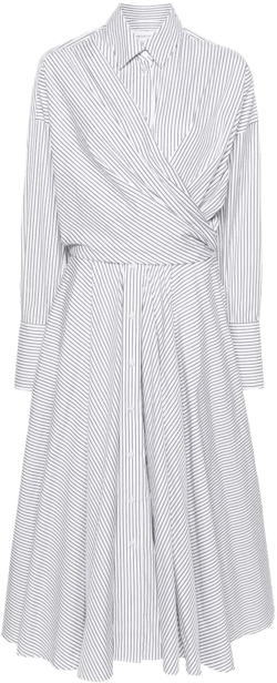 striped shirt wrap maxi dress