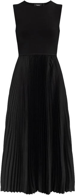 pleated satin dress