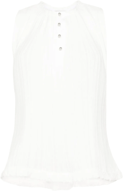 sleeveless plissé top