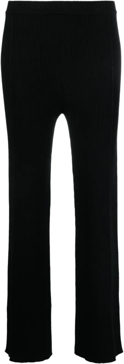 straight-leg rib-knit trousers