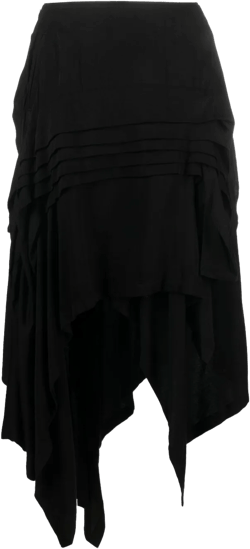  asymmetric wool-blend midi skirt 