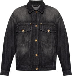 Panelled Barocco-print Denim Jacket In Multi