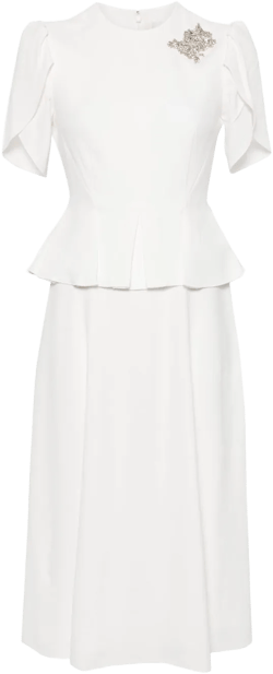 crystal-embellished peplum-waist midi dress