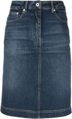 knee-length denim skirt