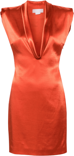 shawl-collar satin minidress