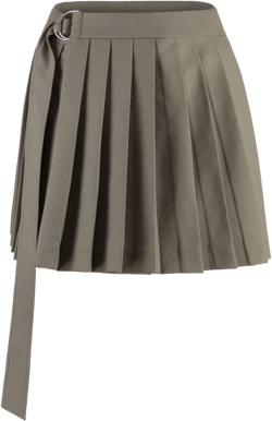pleated virgin wool wrap skirt