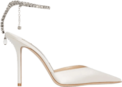 Saeda 100mm crystal-anklet pumps